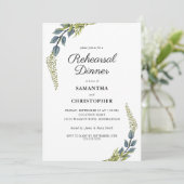 Elegant groen Blauwgroen en groen repetitie diner Kaart (Staand voorkant)