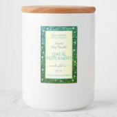 Elegant Groen Blauwgroen Glitter Product Labels Be Voedselcontainer Etiket (Voorkant)
