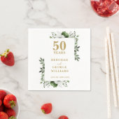 Elegant groen bloemen 50e bruiloft Jubileum Servet (Insitu)