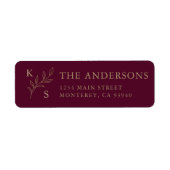 Elegant groen Bloemen bruiloft Logo Monogram Etiket (Voorkant)