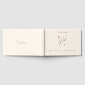 Elegant groen Bloemen bruiloft Logo Monogram Gastenboek (Volledig)