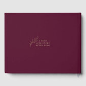 Elegant groen Bloemen bruiloft Logo Monogram Gastenboek (Achterkant)