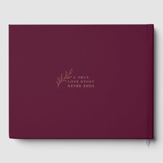 Elegant groen Bloemen bruiloft Logo Monogram Gastenboek (Achterkant)