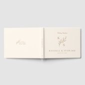 Elegant groen Bloemen bruiloft Logo Monogram Gastenboek (Volledig)