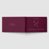 Elegant groen Bloemen bruiloft Logo Monogram Gastenboek (Volledig)