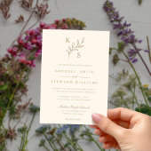 Elegant groen Bloemen bruiloft Logo Monogram Kaart