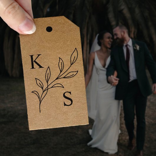 Elegant groen Bloemen bruiloft Logo Monogram Zelfinktende Stempel