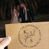 Elegant groen Bloemen bruiloft Logo Monogram Zelfinktende Stempel