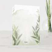 Elegant groen Bloemen Dank u kaart (Achterkant)