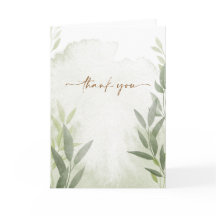 Elegant groen Bloemen Dank u kaart