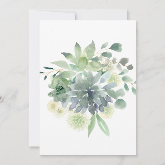 Elegant groen bloemen hij of zij geslacht onthulle kaart (Achterkant)