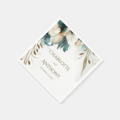 Elegant groen bloemen minimale Blauwgroen gouden b Servet (Hoek)