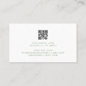 Elegant Groen Bloemen QR Code Visitekaartje (Achterkant)
