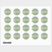 Elegant groen bloemen retouradreslabel ronde sticker (Vel)