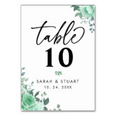 Elegant groen bloemen script bruiloft kaart (Achterkant)