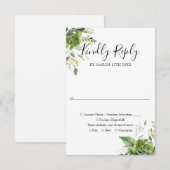 Elegant groen bloemenbruiloft vriendelijk antwoord (Voorkant / Achterkant)