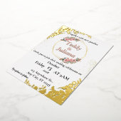 elegant groen bloemenbruiloftsuitnodiging folie uitnodiging (Gedraaid)