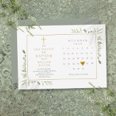 Elegant groen bloemendoopsel doop doop save the date