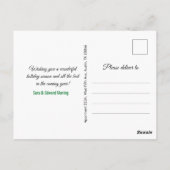 Elegant groen bloemengoud Kerstmis nieuwjaar Briefkaart (Achterkant)