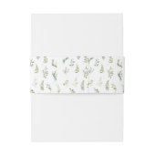 Elegant groen bloemenklassiek bruiloft buikband uitnodigingen wikkel (Achterkant Voorbeeld)