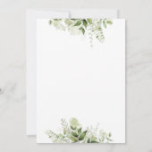 Elegant groen bloementypografie bruiloft save the date (Achterkant)