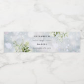 Elegant groen bloemenwinter bruiloft waterfles etiket (Enkel label)