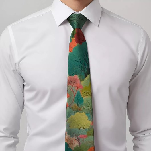 Elegant groen bloemig Stropdas