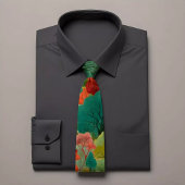 Elegant groen bloemig Stropdas