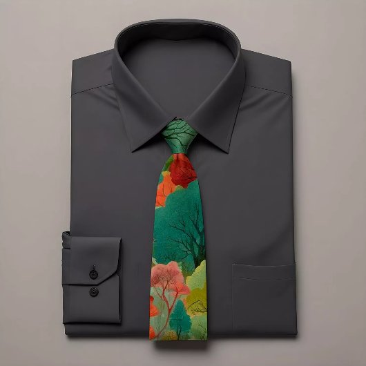 Elegant groen bloemig Stropdas