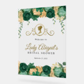 Elegant groen bloemig Victoriaans Vrijgezellenfees Acryl Bord (Hoek)