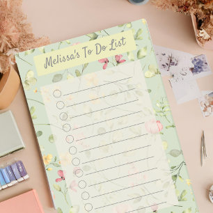 Elegant groen bloemmotief gepersonaliseerd post-it® notes