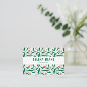 Elegant groen bloemontwerp | Chique en modern Visitekaartje (Staand voorkant)