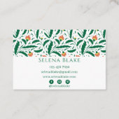 Elegant groen bloemontwerp | Chique en modern Visitekaartje (Achterkant)