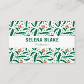 Elegant groen bloemontwerp | Chique en modern Visitekaartje (Voorkant)