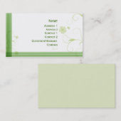 Elegant groen bloemontwerp visitekaartje (Voorkant / Achterkant)