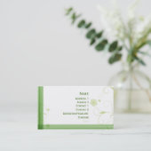 Elegant groen bloemontwerp visitekaartje (Staand voorkant)