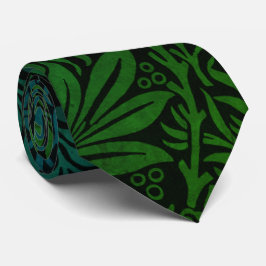 Elegant groen boho bloempatroon stropdas