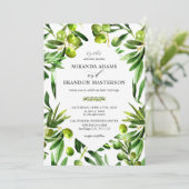 Elegant groen Boho land bruiloft Kaart (Staand voorkant)