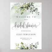 Elegant groen boho vrijgezellenfeest welkomstbord poster (Voorkant)