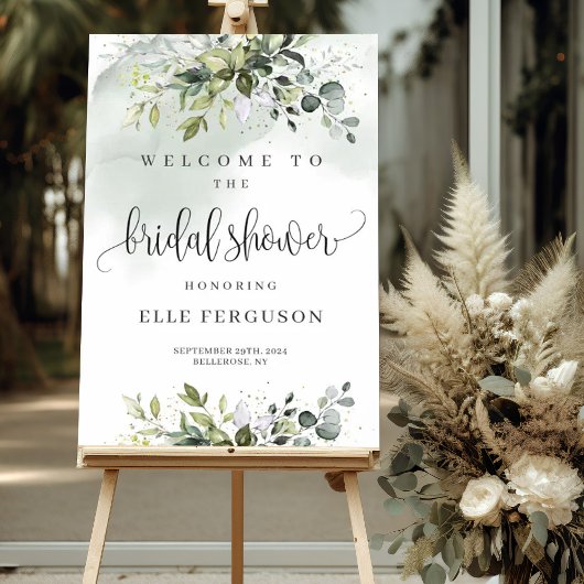 Elegant groen boho vrijgezellenfeest welkomstbord poster