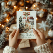 Elegant groen boog boog boog foto kerst Kaart