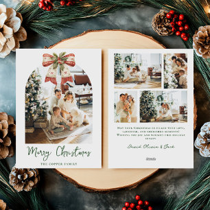 Elegant groen boog boog boog foto kerst Kaart