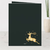 Elegant groen boog script foto kerst kaart (Achterkant)