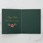 Elegant groen boog script foto kerst kaart (Binnen)