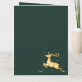 Elegant groen boog script foto kerst kaart (Achterkant)