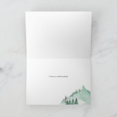 Elegant groen bos bergen eenvoudig bedankkaart (Binnen)