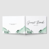 Elegant groen bos bergen eenvoudig gastenboek (Volledig)