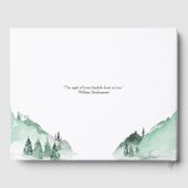 Elegant groen bos bergen eenvoudig gastenboek (Achterkant)