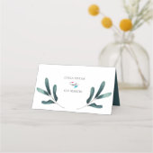 Elegant groen bos bruiloft blanco plaatskaartje (Achterkant)