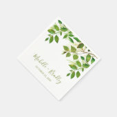 Elegant groen botanisch blad bruiloft servetten (Hoek)